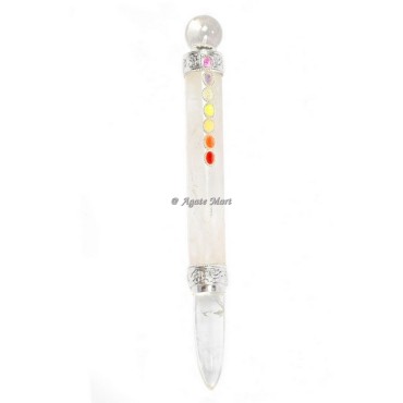 Crystal Quartz 7 Chakra Healing Stick Wand