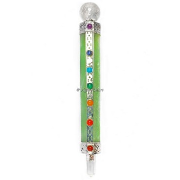 Green Aventurine with 7 Chakra Healing Stick Wand
