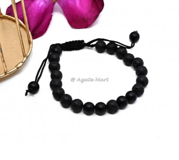 lava With Matt Black Onyx Bracelet Adjustable Bracelet