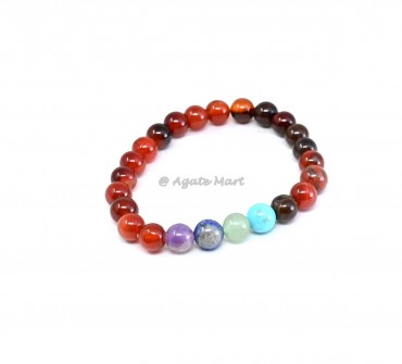 Red Onyx With 7 Chakra Bracelet