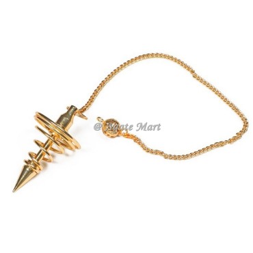 Small Spiral Golden Metal Devination Pendulum