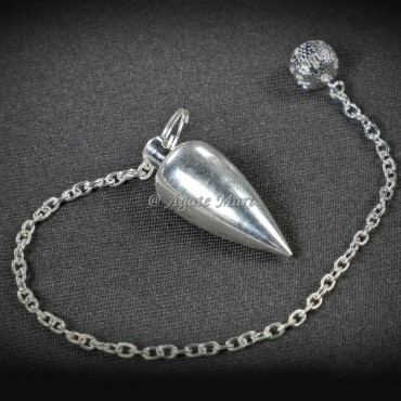 Small and Thick Silver Drop Brass Pendulum