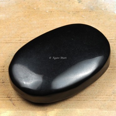 Black Agate Palm Stones