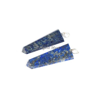 Flat Lapis Lazuli Faceted Pencil Pendant