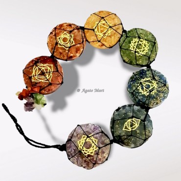Orgonite 7 Chakra Disc Wall or Car Hanging For Healing