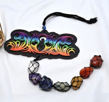 Goddess Moon With 7 Chakra Shade And 7 Chakra Tumbled Stone