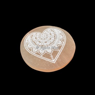 Heart Fairy Design Orange Selenite Charging Plate
