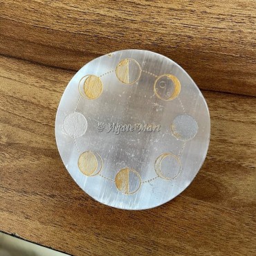 Moon Phase Selenite Charging Plate