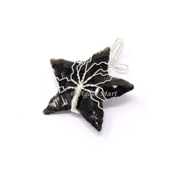 Black Obsidian Star Tree Of Life Pendant