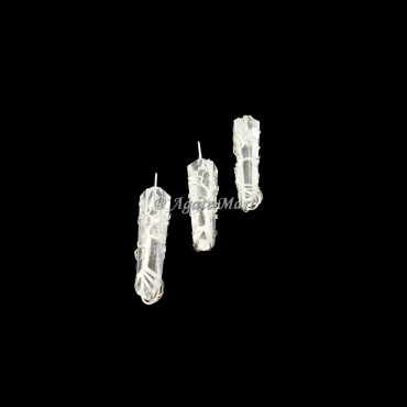 Crystal Quartz Double Terminated Tree Of life Wire Wraped Pendant